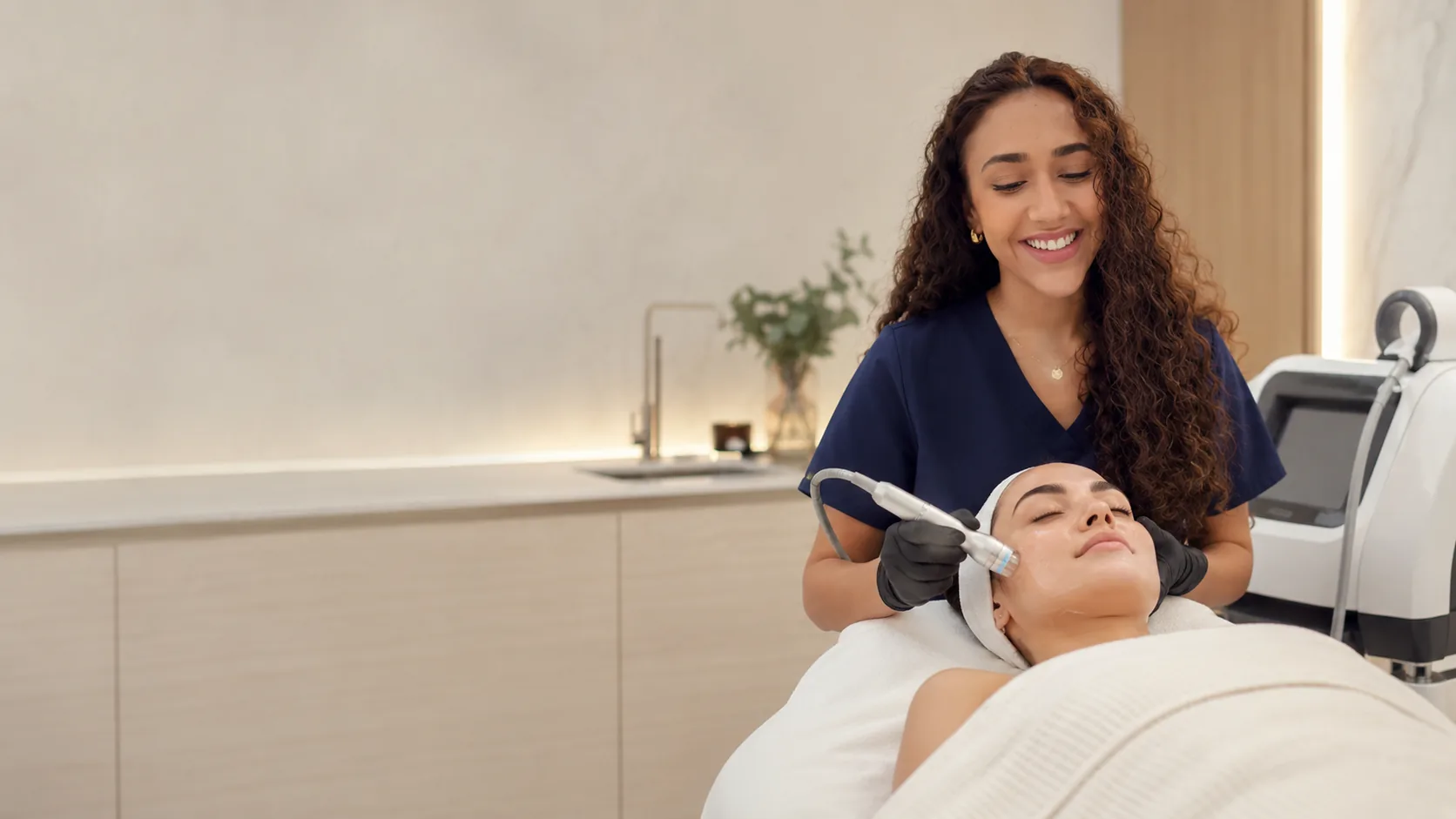 Esteticista realizando un tratamiento en SPA Laser Manacor